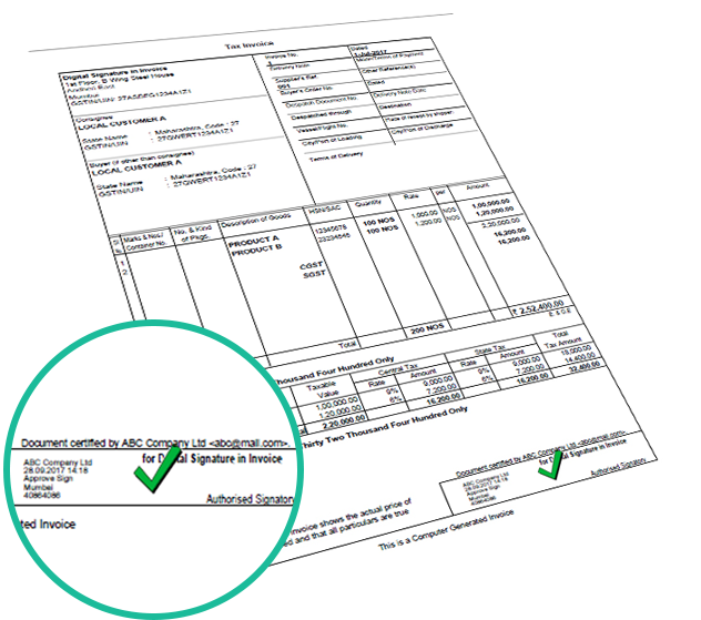 Signature Stamp at Invoice & Credit Note